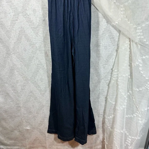 NWT 7 for all mankind angular pocket denim jumpsuit in rinsed night blue size S - Picture 9 of 11
